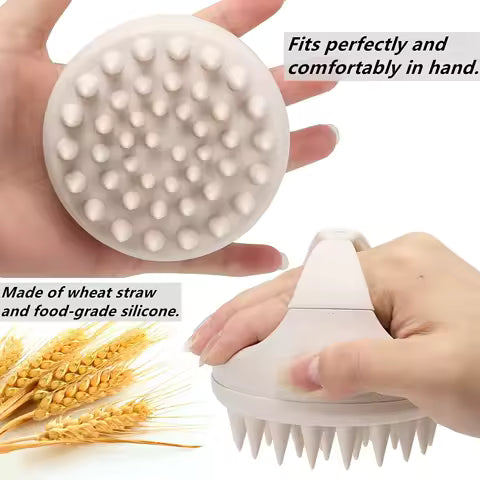 Hair Scalp Massager Shampoo Brush Scalp Exfoliator for Dandruff Removal for Hair Growth Wet Dry Scalp Exfoliator Brush - AliE