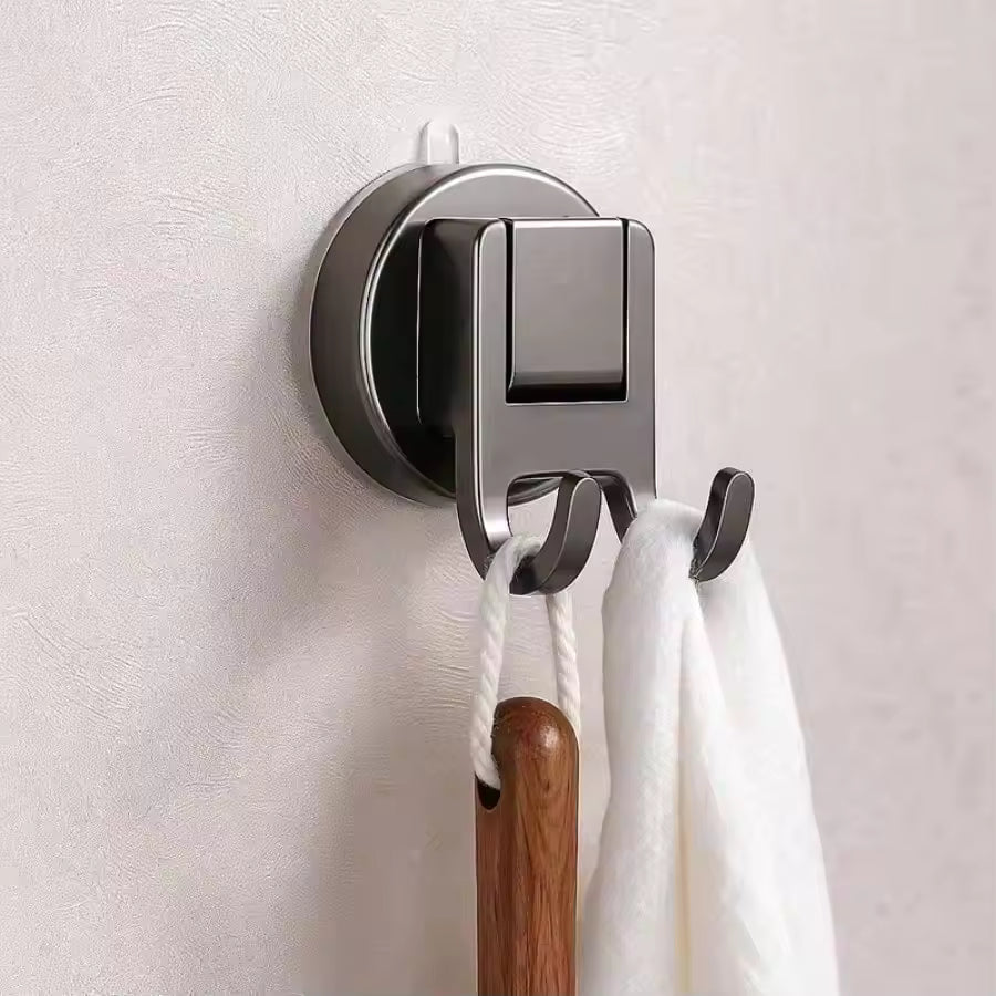 Suction Cup Double Hooks – No Drill Wall Mounted Bathroom & Shower Hooks
