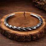 Viking Twisted Cuff Bracelet – 316L Stainless Steel Norse Bracelet for Men