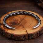 Viking Twisted Cuff Bracelet – 316L Stainless Steel Norse Bracelet for Men