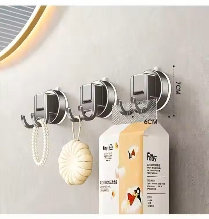 Suction Cup Double Hooks – No Drill Wall Mounted Bathroom & Shower Hooks